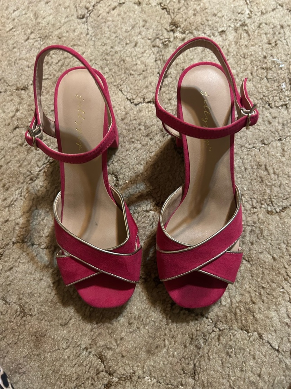 Jellypop Pink Crisscross Heels